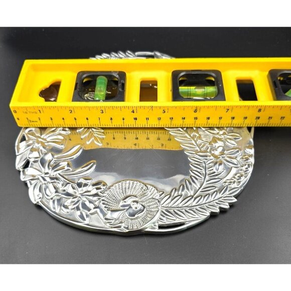 Fitz And Floyd Silver-Plated Floral Serving Tray With Engraved Orchid Design - Picture 8 of 8